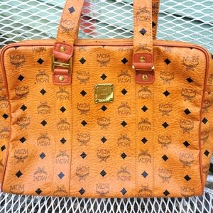 Vintage 80s MCM large zippered tote